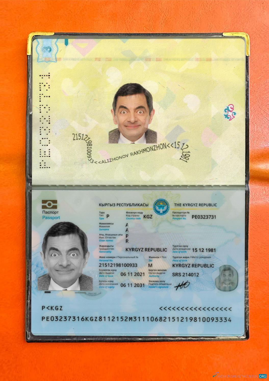 Download Kyrgyz passport 2021 present photolook Photoshop template